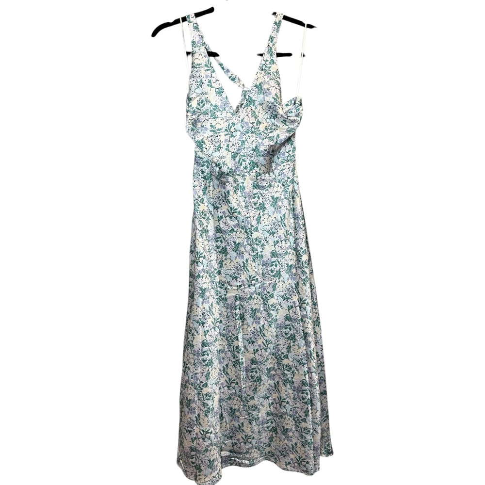 ASTR Sandrine Floral Halter Midi‎ Dress Size Medium - Picture 2 of 8